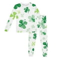 thumbnail image 3 of Xmyrz Toddler Girls Pajama Sets Trendy Long Sleeve Pants Set Printed Relaxed St. Patrick'S Day Pj Set Sleepwear Outfit, 3 of 4