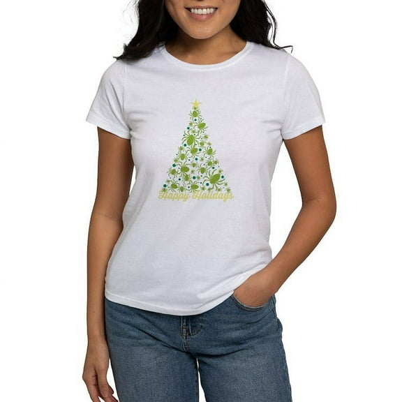 CafePress - Spider Christmas Tree T Shirt - Women's Classic T-Shirt
