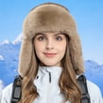thumbnail image 4 of Lovskoo Womens Faux Fur Hats Winter Hat with Ear Flaps Ski Snow Skull Cap Fluffy B-Brown, 4 of 6