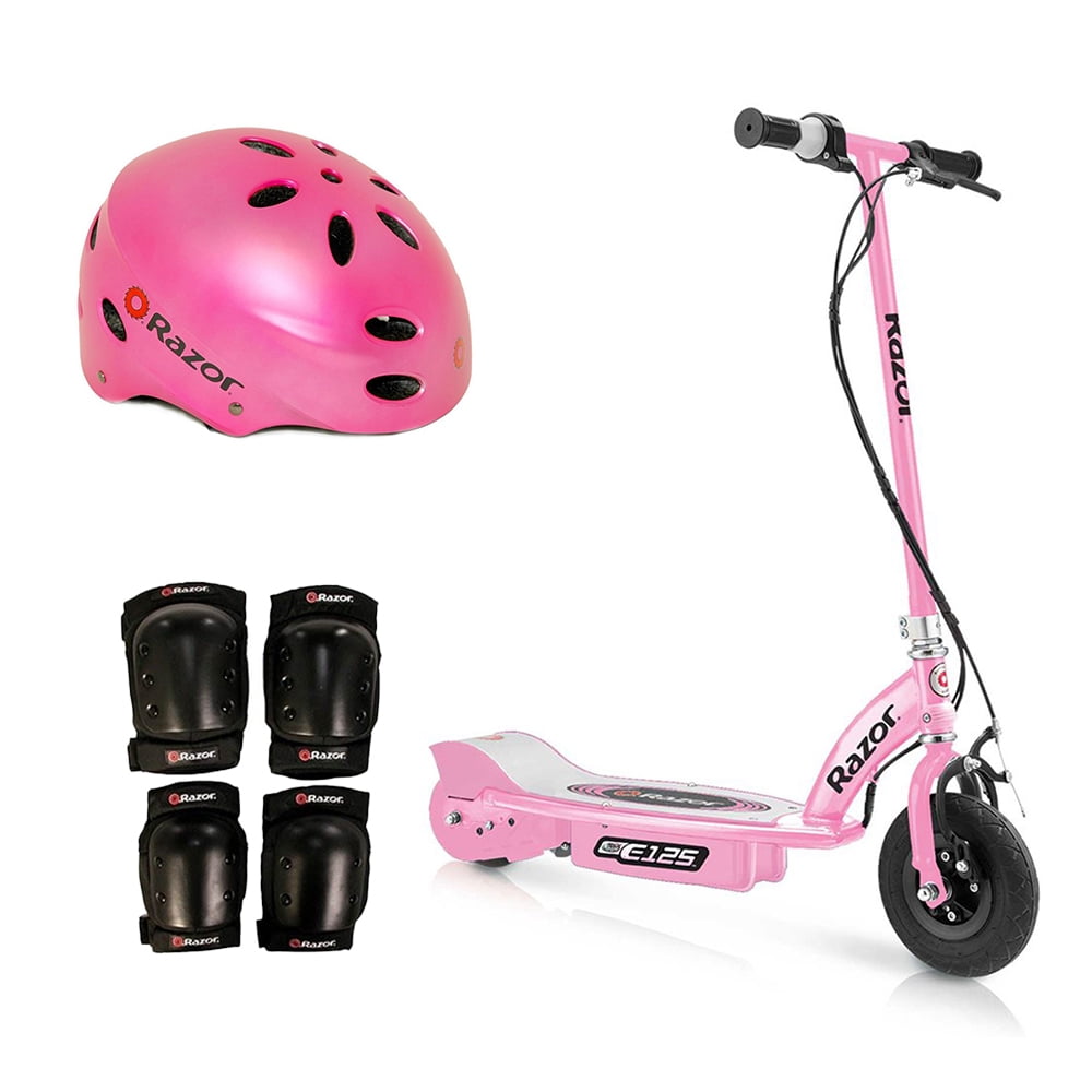 Razor Motorized Rechargeable Pink Electric Scooter w/ Pink Helmet