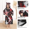 thumbnail image 4 of BZSMCE Wearable Blanket Hoodie Fashion Grunge Red Stars Home Wear, 4 of 7