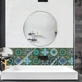 thumbnail image 4 of 20 Sheets Tile Stickers 4x4in Mandala Tiles Decals Self-adhesive Waterproof Removable Vinyl Peel and Stick for Kitchen Bathroom Wall Decor, 4 of 8