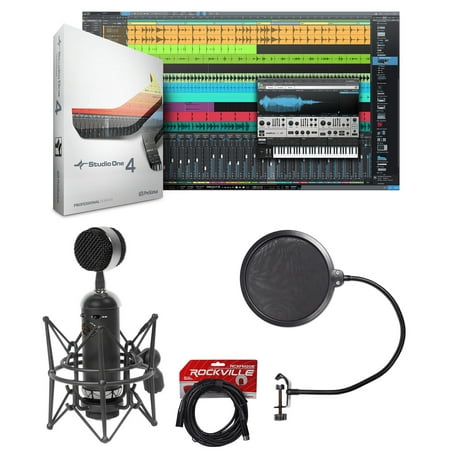 Presonus Studio One 4 Pro Recording DAW Full Software+Blue Microphone+Pop Filter