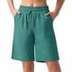 thumbnail image 5 of Pantalones Elásticos de la Cintura para las Mujeres de la Moda de Verano Sólido Medio Pantalones Cortos, Poliéster Casual, 5 of 6