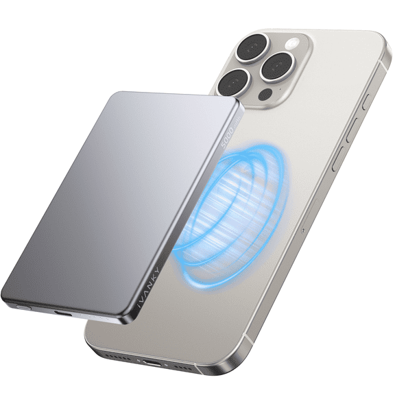 Ultra-Slim Magnetic Power Bank 5000mAh Fast Charging Wireless Charger