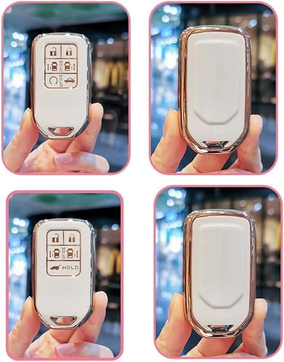 6 Button Key Fob Cover Protector Fit for Honda Odyssey Freed Elysion Soft TPU Keyless Full Protection Key Case Shell Holder with Keychain