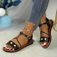 thumbnail image 6 of Womens Sandal Summer Women Beach Fashion Boho Flats Slides Open Toe Ankle Strap Sandals Casual Daily Shoes Black 9, 6 of 7