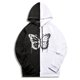 thumbnail image 4 of ICHUANYI Clearance Women's And Winter Pullover Bottoming Hooded Dark Punk Style Print Stitching Long-sleeved Thin Loose Casual Hooded Collar Sweater Coat(Black, M) ICHUANYI WER2023080906494, 4 of 5