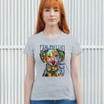 thumbnail image 3 of Tee Hunt Dean Russo Dalmatian Luv Colorful Dog T-Shirt Neon Puppy Women's T-Shirt Tee, Gray, XX-Large, 3 of 5