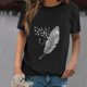 thumbnail image 2 of Gibobby Casual Playera de Manga Corta para Mujer Tee Women Casual Short Sleeve Blouse Tops Tunic Loose Printing Women's Blouse(Negro,M), 2 of 5