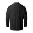 thumbnail image 3 of Domuza Long Sleeve Button Shirts for Men Casual Lapel Baggy Summer Beach Tshirts Comfy Lightweight Untucked Solid Color Top with Pocket Black 5XL, 3 of 4