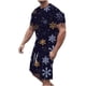 thumbnail image 1 of Conjunto de blusa y pantalones de manga corta con estampado 3D de camiseta de cuello redondo de Navidad informal para hombres Pompotops  oipoqjl35854, 1 of 8