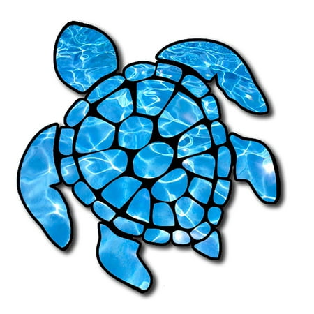 Sea Turtle Under Water Ocean Clear Snorkel  Hawaii Turtle Sticker  Large (Big Island Hawaii Best Snorkeling)