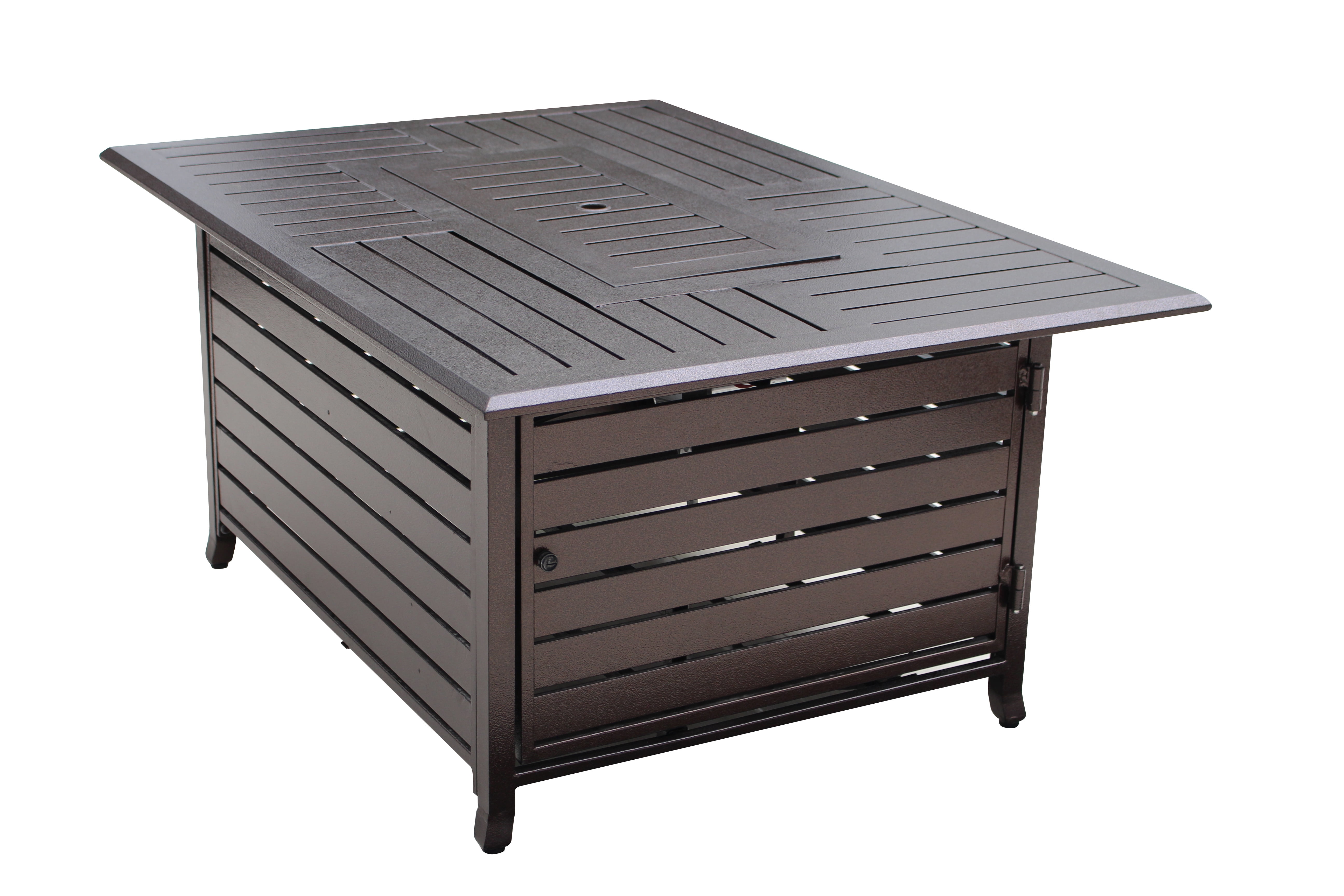 Belleze Elegant 40,000 BTU Rectangle Extruded Sturdy Aluminum Outdoor Propane Gas Firepit... by Belleze