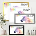 thumbnail image 4 of Designart 'Portrait of Rainbow Zebra On White' Farmhouse Framed Art Print, 4 of 4