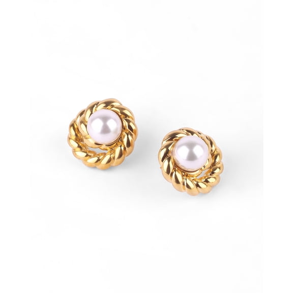 Baroque Gold Plated Twisted Earrings