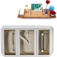thumbnail image 4 of 51" Streamline G-25-148-BBR Soaking Glossy White Freestanding Tub and Tray With Internal Drain in Brushed Brass, 4 of 8
