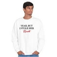 thumbnail image 5 of Engagement Party Photos Set His Hers Men's Crewneck Sweatshirt Brisco Brands L, 5 of 7