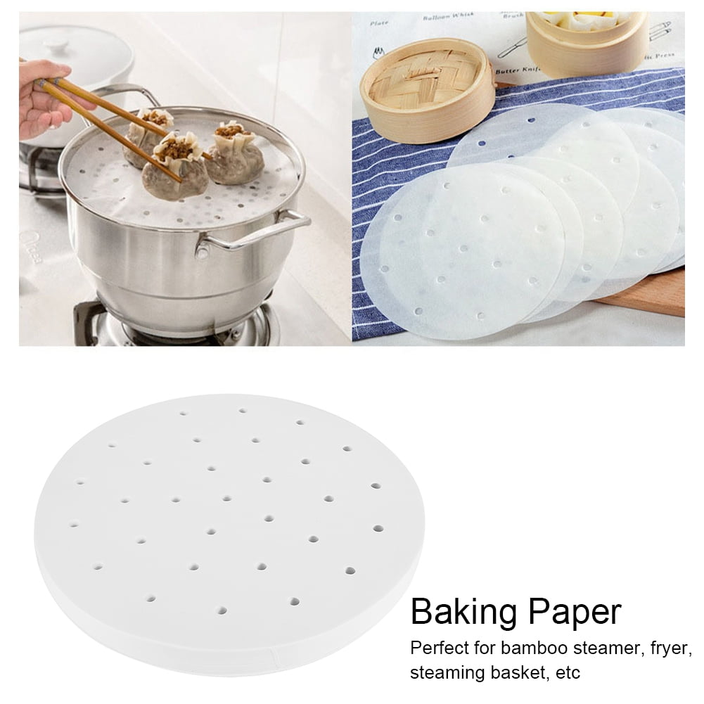 400pcs Perforated Steamer Liners - Disposable Steaming Paper Sheets, 9.5 inch