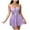 Purple, variant on Women Sexy Lace Chemise Lingerie Set Mesh Sheer Panties 2 Piece Sleepwear Outfits V Neck Babydoll Night Dress