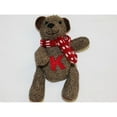 thumbnail image 2 of 6.25" Brown Herringbone Plush Teddy Bear "K" Embroidered Christmas Figure Ornament, 2 of 2