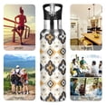 thumbnail image 7 of Yayeee 20oz Insulated Water Bottle Double Wall Stainless Steel with Flip Straw Lid, White and Black, 7 of 7