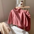 thumbnail image 2 of CHEEREAM Toddler Kids Baby Girls 2 Piece Outfits Half Zip Stand Collar Sweatshirt and Sweatpants with Pockets Fall Winter Clothes for 6 Months-8 Years, 2 of 6