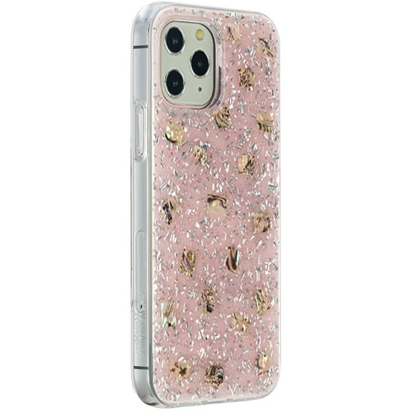 Apple iPhone 12 /iPhone 12 Pro (6.1") Case Flakes Glitter Crystal Bling Sparkle Rugged Hybrid PC TPU Full Back Covered Protective ,Xpm Phone Cover for iPhone 12 - Pink