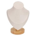 thumbnail image 1 of Présentoir à colliers en flanelle et cuir synthétique pour magasin de détail, beige, 1 of 3