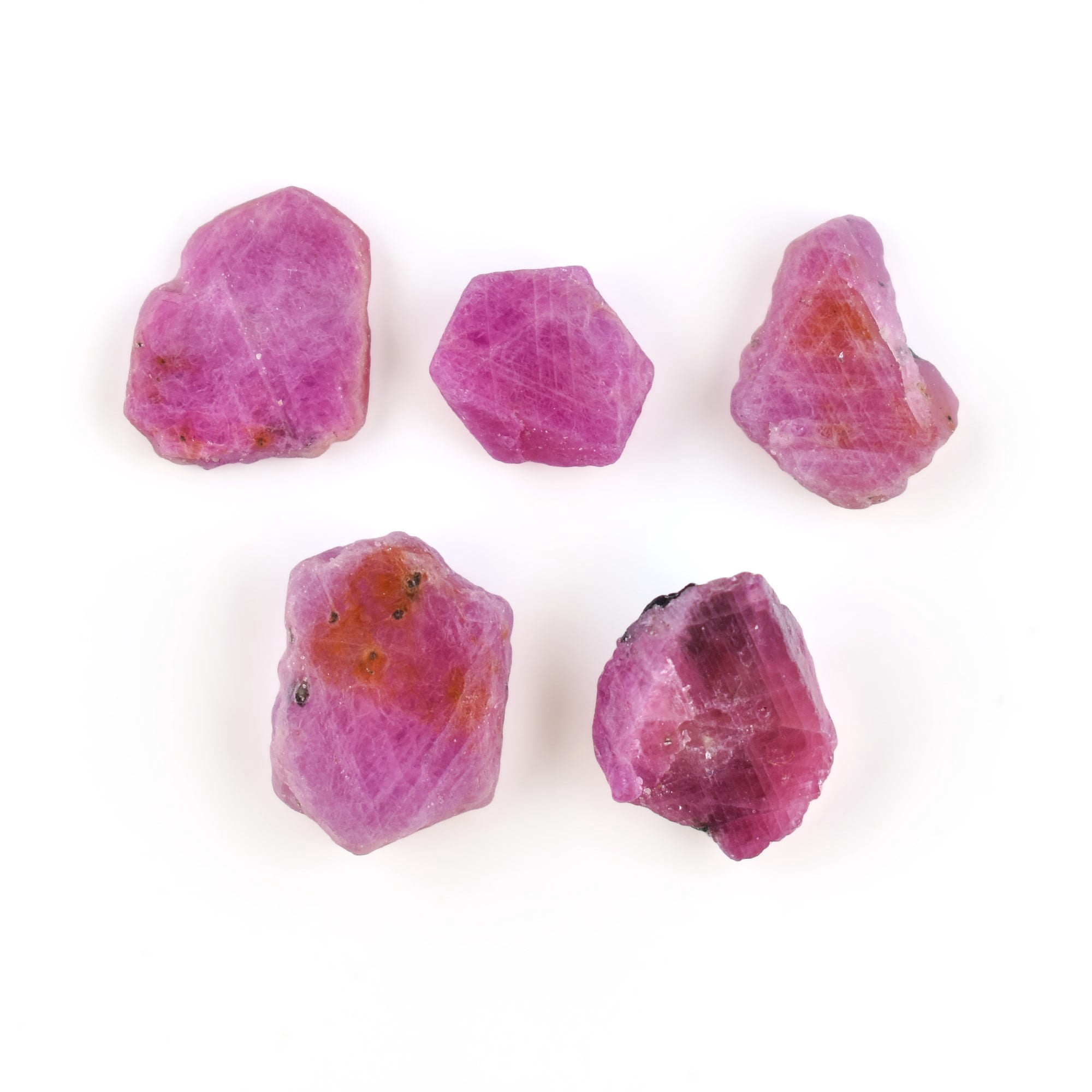 5pcs Genuine AA Raw Ruby Rough Slices Rock Gemstone, Chakra Healing Energy Birthstone Crystal for Jewelry Making Supplies, Gift for her, Wire Wrapping DIY Crafts, Wholesale Bulk Loose Gemstones