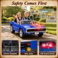thumbnail image 6 of 24V Dodge Charger 1970 2 Seater Ride On Car, Battery Powered Ride On Toys w/4-Wheel Suspension, Parent Remote Control, Engine Spray, LED Lights, Bluetooth, MP3, 24V Ride On for Ages 3+, 6 of 9