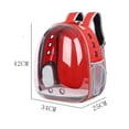 thumbnail image 2 of Mochila para gatos con burbujas, expandible, plegable, transpirable, para perros pequeños y medianos, gatos, cápsula espacial, ventana de burbujas, transportador para mascotas (rojo), 2 of 5