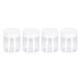 thumbnail image 1 of Transparente Plástico Frascos con Blanca Tapa - 4Uds 9oz/250ml Almacenamiento Recipientes Juego 70mm Diámetro Reutilizables Macetas para Cocina Organizador Unique Bargains conjuntos de contenedores de almacenamiento de alimentos, 1 of 5