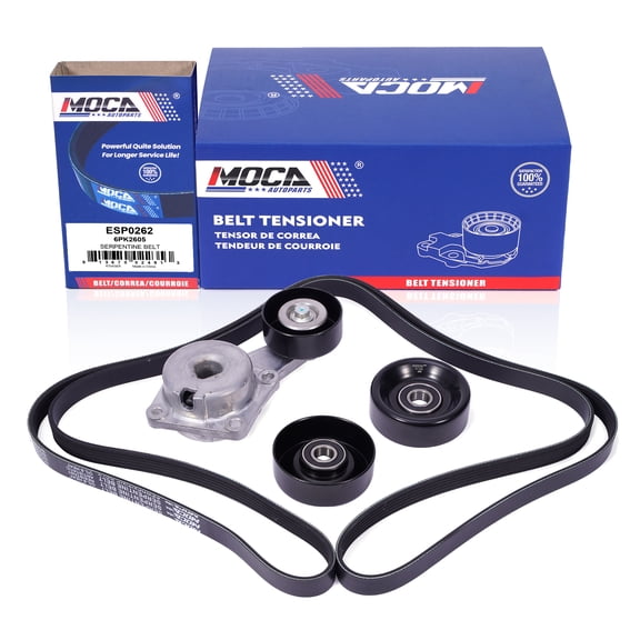 MOCA AUTOPARTS Serpentine Belt Drive Component Kit Fit for 2009-2014 Ford Expedition 5.4L & 2009-2010 Mercury Mountaineer 4.6L