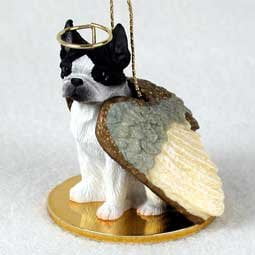 Boston Terrier Dog Ornament - Boston Terrier Angel Dog Ornament, Hand Painted By Conversation Concepts