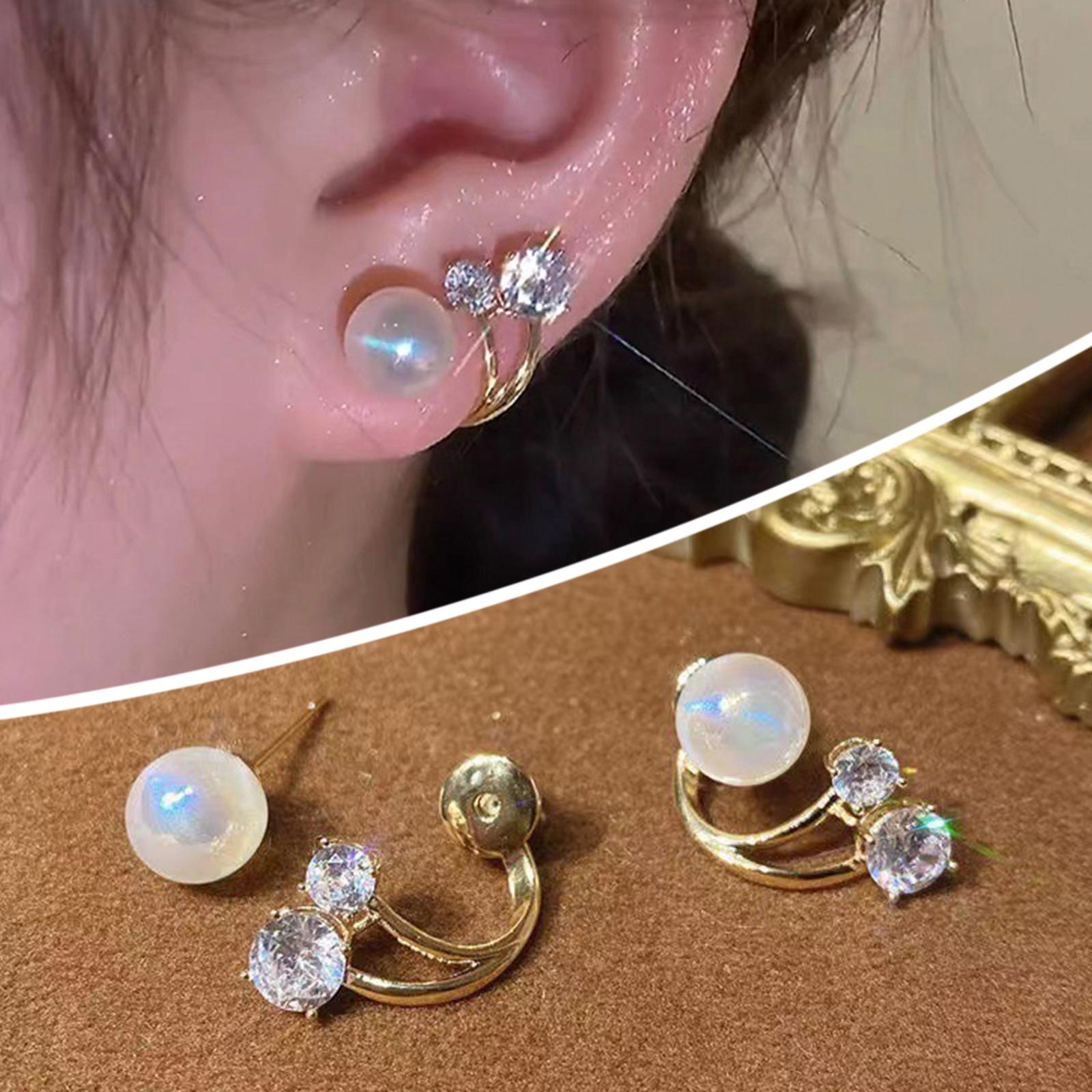Fashion Rhinestone Crystal Pearl Ear Stud Earrings Jewelry Gift Women G3C9 - image 4 of 9