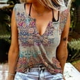 thumbnail image 2 of USSUMA Tie-Dyed Button Up Tank Summer Tops for Women 2022 Trendy Leopard Print Womens Tunic Tops V Neck Basic Shirts Tees Sleeveless Dressy Blouses for Women, 2 of 5