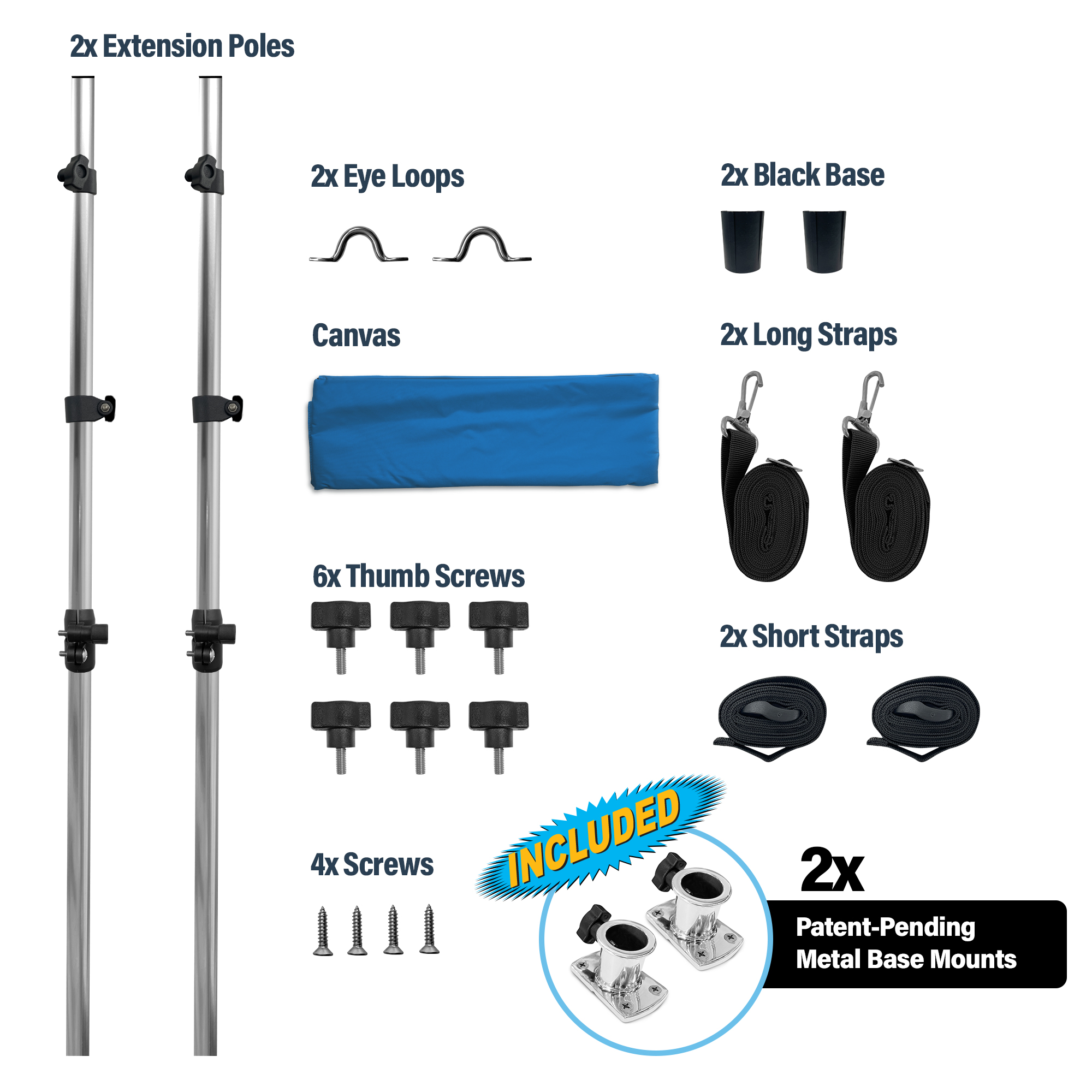 KNOX Universal T-Top Shade Extension Bimini Tops for Boats, Sun Shade ...