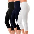 thumbnail image 3 of 3 Pack Women's High Waisted Capri Jegging Stretch Jean Style Capris Size S -3XL Inseam 19", 3 of 6