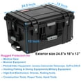 thumbnail image 3 of Rolling Hard Case with Foam,24.5 x 18 x 13 Inch, Waterproof Hard Case with Wheels/Retractable Handle for camera, Drone,tool, Equipment, electronics, TSA Friendly, Inner 20.39"X 14.17"X10.43", 3 of 9