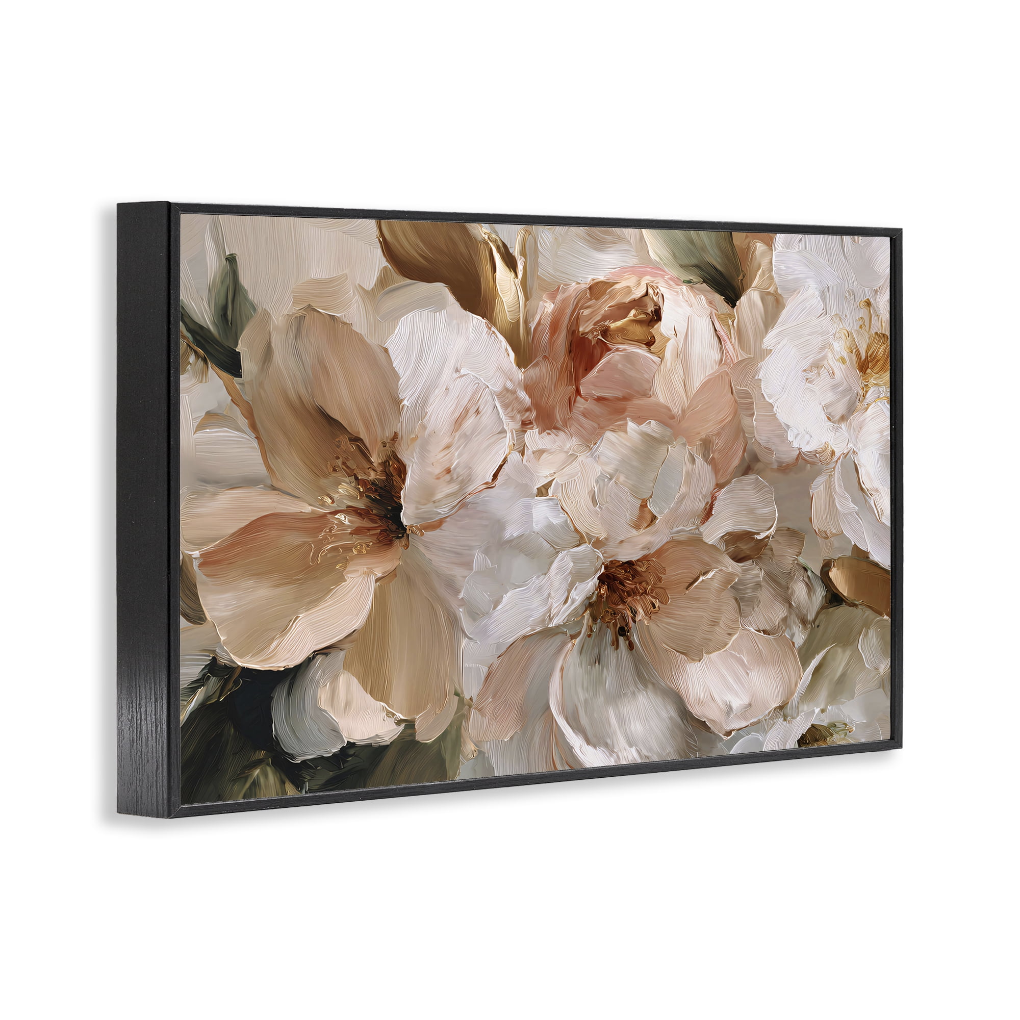 Stupell Industries Pink Brushstroke Petals Black Framed Giclee Art, design by Jacky Ngan
