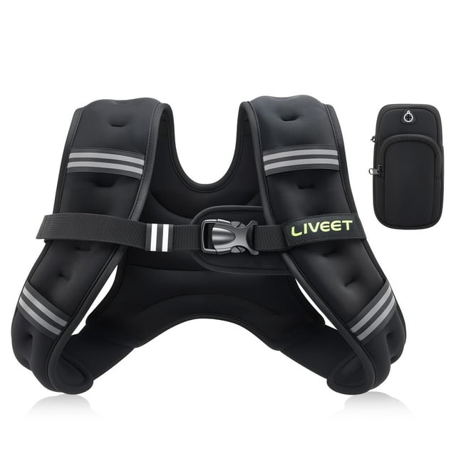 Chaleco pesado Liveet de 4,5 kg con hebilla ajustable reflectante