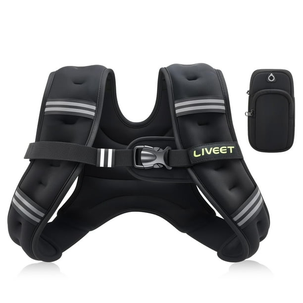 Chaleco pesado Liveet de 4,5 kg con hebilla ajustable reflectante