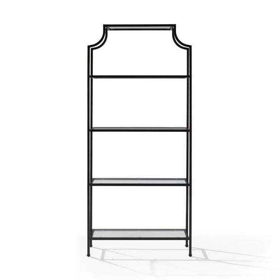 Crosley Furniture Aimee Bookshelf with Glass Shelves, Bookcase Storage