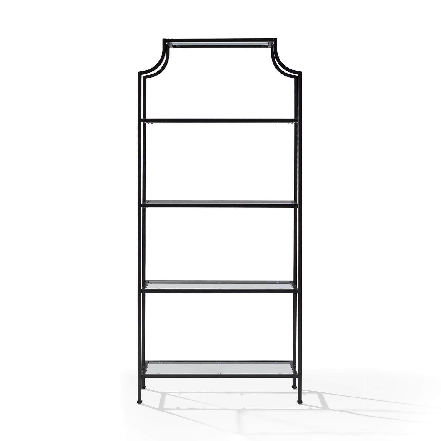 Crosley Furniture Aimee Bookshelf with Glass Shelves, Bookcase Storage