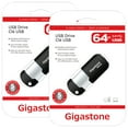 thumbnail image 2 of Gigastone V10 64GB USB 2.0 Flash Drive, Capless Retractable Design Pen Drive, Black and Silver, 2 Pack (2x64GB), 2 of 8