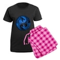 thumbnail image 5 of CafePress - Blue And Black Yin Yang Dragons Pajamas - Women's Short Sleeve Print T-Shirt and Pants Dark Cotton Pajama Set, 5 of 7