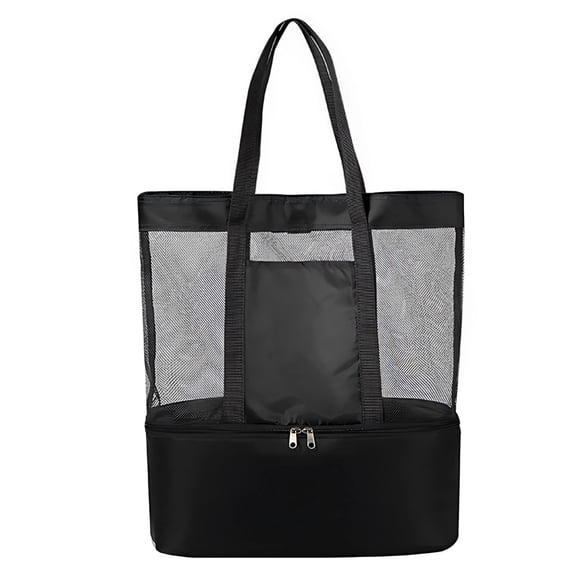 Beach Bag, Waterproof Swimming Bag for Women, Dry Wet Separated Tote Bag, Polyester Gym, Swimsuit Storage Bag, Lightweight, Long-lasting, Easy to Clean, 14.6 x 16.5 x 5.9 in / 37 x 42 x 15 cm