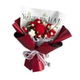 thumbnail image 2 of Ramo de flores de punto, regalo para el día de la madre, adorno artificial, flor de punto para Rojo, 2 of 9
