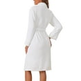 thumbnail image 3 of INSPIRE CHIC Women's Flannel Bathrobe Plush Soft Robe Fluffy Long Spa Robe L White, 3 of 5